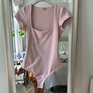 Free People Light Pink Bodysuit